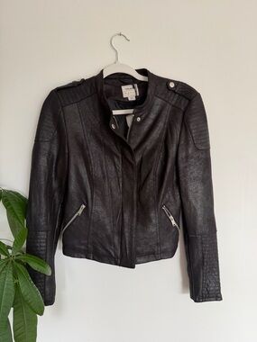 Vero Moda Faux Suede Moto Jacket | Black Cropped Biker Style Size Small NWT
